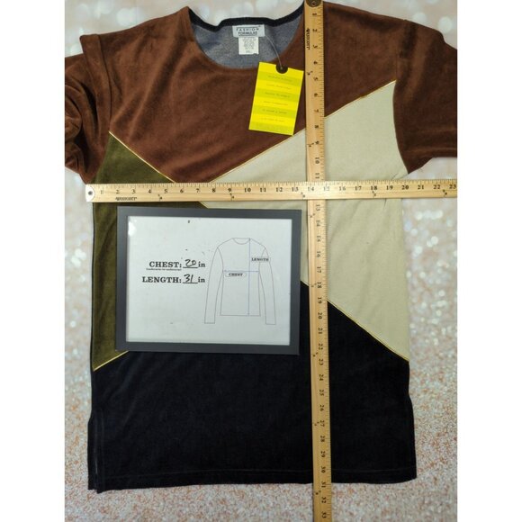 Vintage Fashion Formulas Womens Small Colorblock Sweater With Gold Trim Pullover - Picture 9 of 9